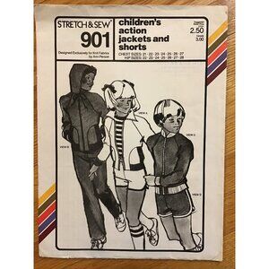 Children’s Warm Up Jackets and Shorts Pattern Stretch & Sew 901 UNCUT